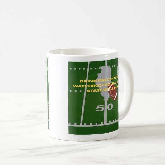 Coffee and Football in Illinois Kaffeetasse (VorderseiteRechts)