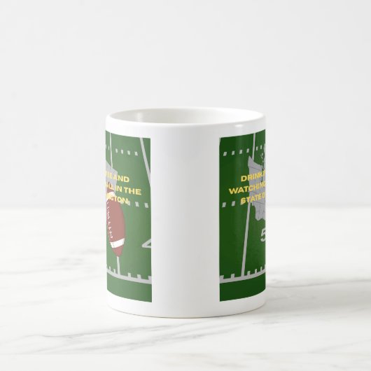 Coffee and Football in Washington Kaffeetasse (Mittel)