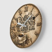 Coffee and Friends Große Wanduhr (Winkel)