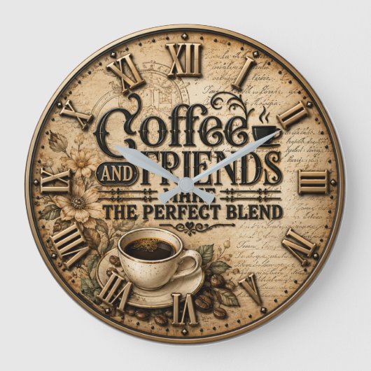 Coffee and Friends Große Wanduhr (Vorderseite)