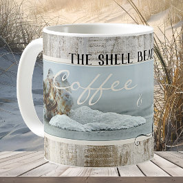 Coffee and Kisses Shell Beach House Mug Kaffeetasse