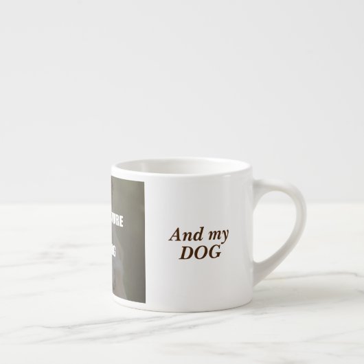 Coffee and my Dog Throw Pillow Espressotasse (Rechts)