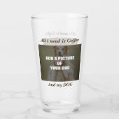 Coffee and my Dog Throw Pillow Glas (Rückseite)