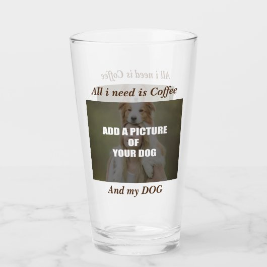 Coffee and my Dog Throw Pillow Glas (Vorderseite)