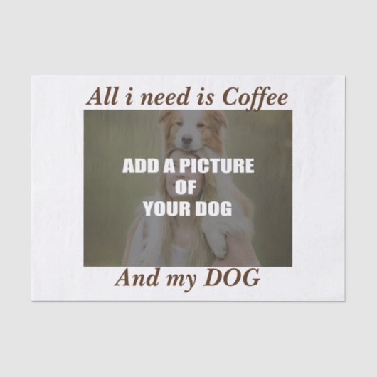 Coffee and my Dog Throw Pillow Seidenpapier (Vorderseite)