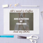 Coffee and my Dog Throw Pillow Seidenpapier (Handwerk)