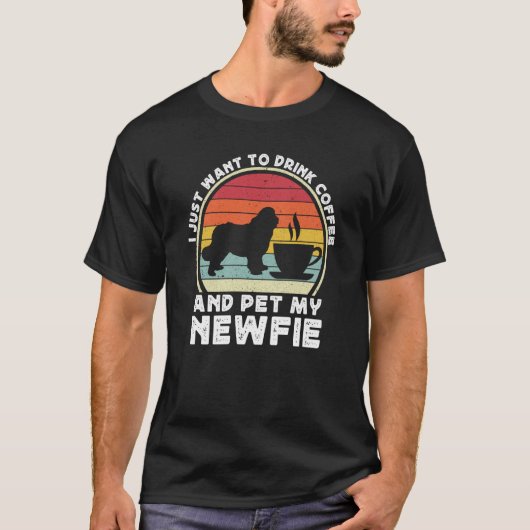 Coffee And Newfie For Men Women Newfoundland Dog D T-Shirt (Vorderseite)