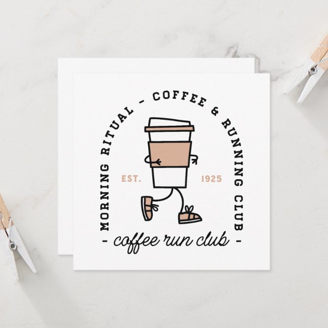 Coffee and run club brunch running lovers funny (Vorderseite/Rückseite Beispiel)