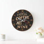 Coffee and Wine Große Wanduhr (Zuhause)
