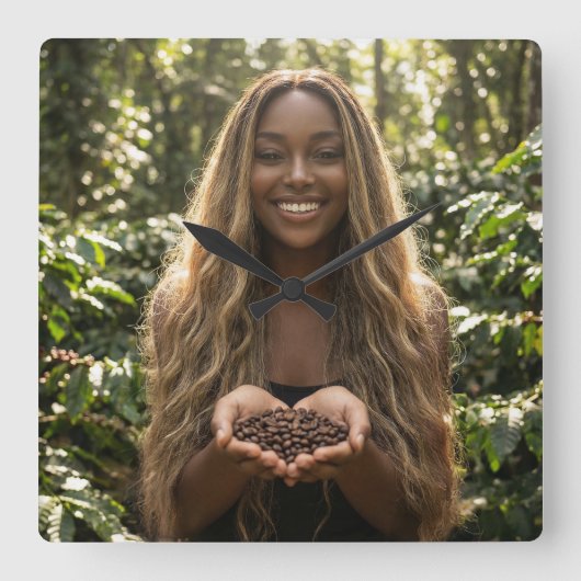 COFFEE - AROMA DELICIOSO QUADRATISCHE WANDUHR (Vorderseite)