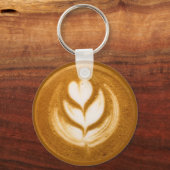 Coffee Art Heart Blume Schlüsselanhänger (Rückseite)
