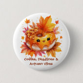 Coffee & Autumn Vibes Donut Button (Vorderseite)