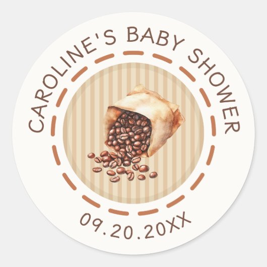 Coffee Baby Brewing Dusche Runder Aufkleber (Vorderseite)
