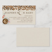 Coffee Baby gebräunt eine florale Windeldusche Begleitkarte (Vorne/Hinten)