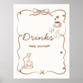 Coffee Baby is Brewing Baby Shower Drinks Sign Poster (Vorne)