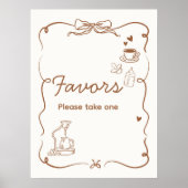 Coffee Baby is Brewing Baby Shower Favors Sign Poster (Vorne)