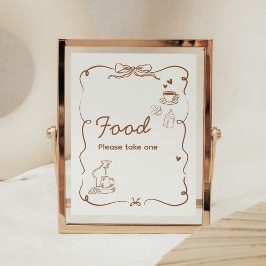Coffee Baby is Brewing Baby Shower Food Sign Poster