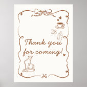 Coffee Baby is Brewing Baby Shower Thank you Sign Poster (Vorne)
