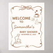 Coffee Baby is Brewing Baby Shower Welcome Sign Poster (Vorne)