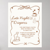 Coffee Baby is Brewing Late Night Diapers Sign Poster (Vorne)