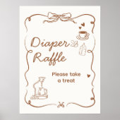 Coffee Baby is Brewing Shower Diaper Raffle Sign Poster (Vorne)