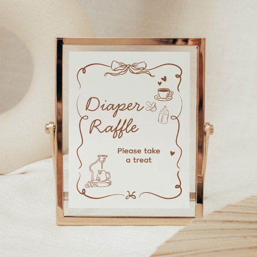 Coffee Baby ist ein Brause-Windel-Raffle-Schild Poster