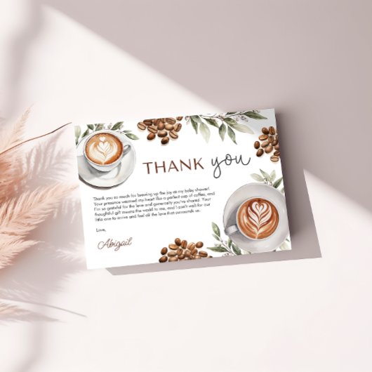 Coffee Baby Shower - a Baby is breit Danke