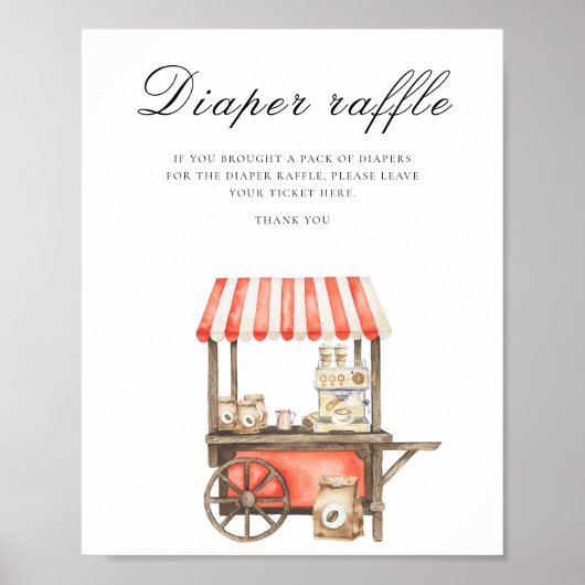 Coffee baby shower - diaper raffle poster (Vorne)