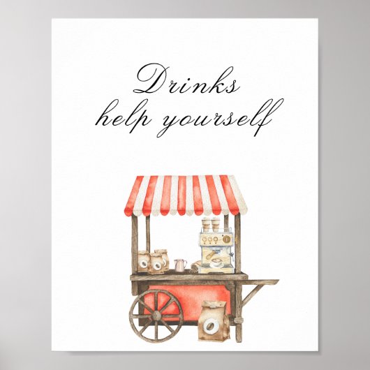 Coffee baby shower - Drinks, help yourself Poster (Vorne)
