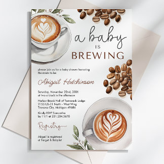 Coffee Baby Shower - ein Baby wird brauen Einladung