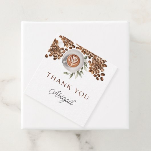 Coffee Baby Shower - ein Baby wird brauen Geschenkanhänger (Beispiel)