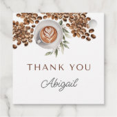 Coffee Baby Shower - ein Baby wird brauen Geschenkanhänger (Rückseite)