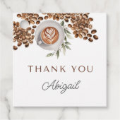 Coffee Baby Shower - ein Baby wird brauen Geschenkanhänger (Vorderseite)