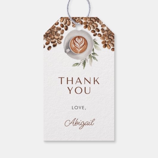 Coffee Baby Shower - ein Baby wird brauen Geschenkanhänger (Rückseite)