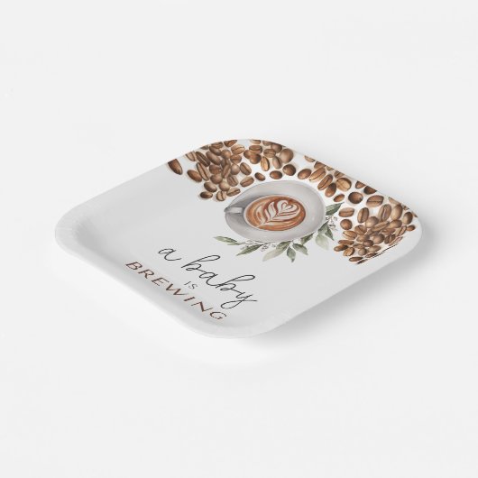 Coffee Baby Shower - ein Baby wird brauen Pappteller (Gewinkelt)