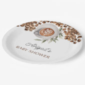 Coffee Baby Shower - ein Baby wird brauen Pappteller (Schrägansicht)