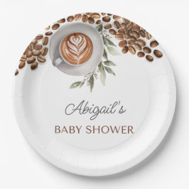 Coffee Baby Shower - ein Baby wird brauen Pappteller