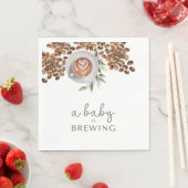 Coffee Baby Shower - ein Baby wird brauen Serviette (Beispiel)