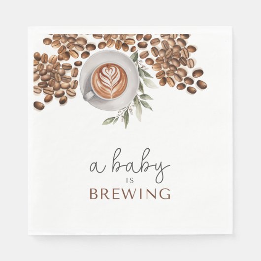 Coffee Baby Shower - ein Baby wird brauen Serviette (Vorderseite)