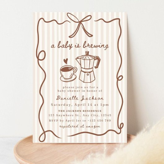 Coffee Baby Shower Einladung Baby Braut Invi