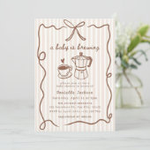 Coffee Baby Shower Einladung Baby Braut Invi (Stehend Vorderseite)