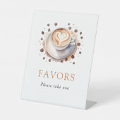 Coffee Baby Shower favorisiert Party-Signatur Sockelschild (Vorderseite)