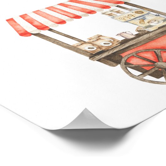 Coffee baby shower - guess how many candies in jar poster (Ecke)