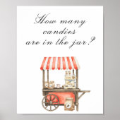 Coffee baby shower - guess how many candies in jar poster (Vorne)