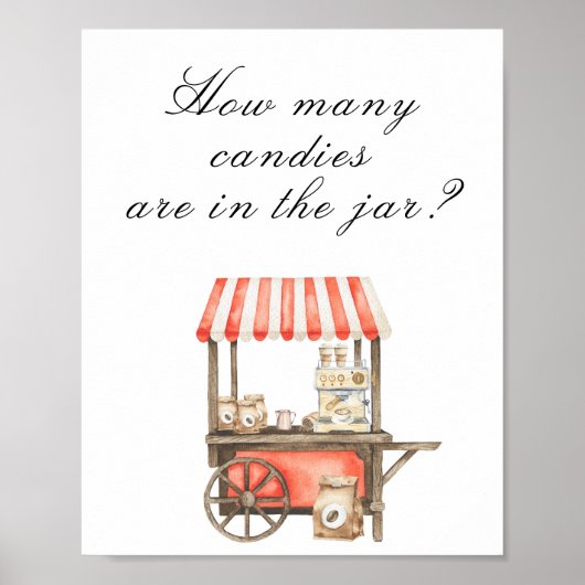 Coffee baby shower - guess how many candies in jar poster (Vorne)