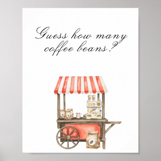 Coffee baby shower - guess how many coffee beans poster (Vorne)