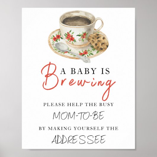 Coffee baby shower - Help the Busy Mom-to-Be Poster (Vorne)