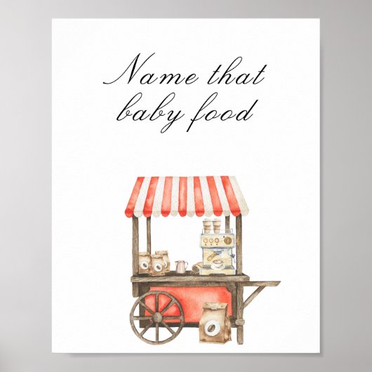 Coffee baby shower - Name that baby food Poster (Vorne)