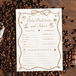 Coffee Baby Shower Predicitons Game Card Einladung