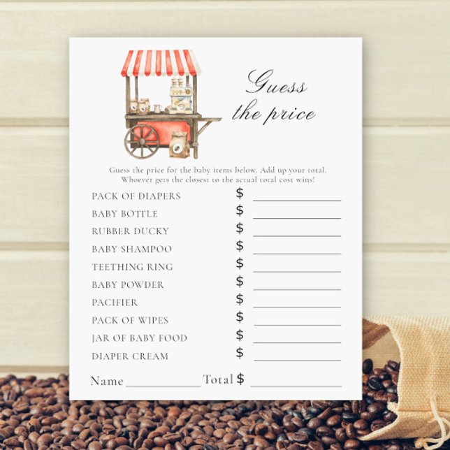 Coffee baby shower - Price Guess Game (Von Creator hochgeladen)